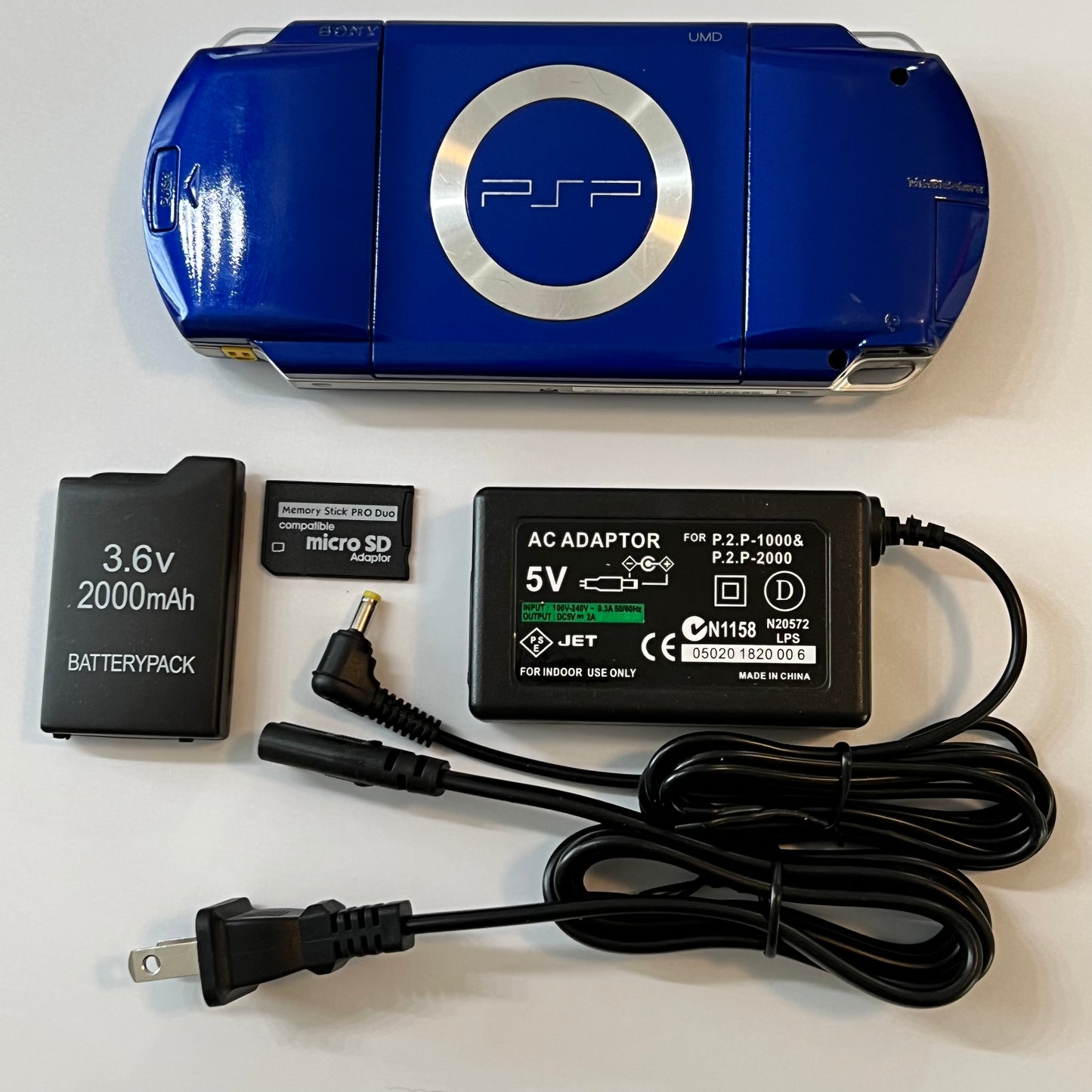 Blue Sony PSP 1000 Bundle (IPS screen)
