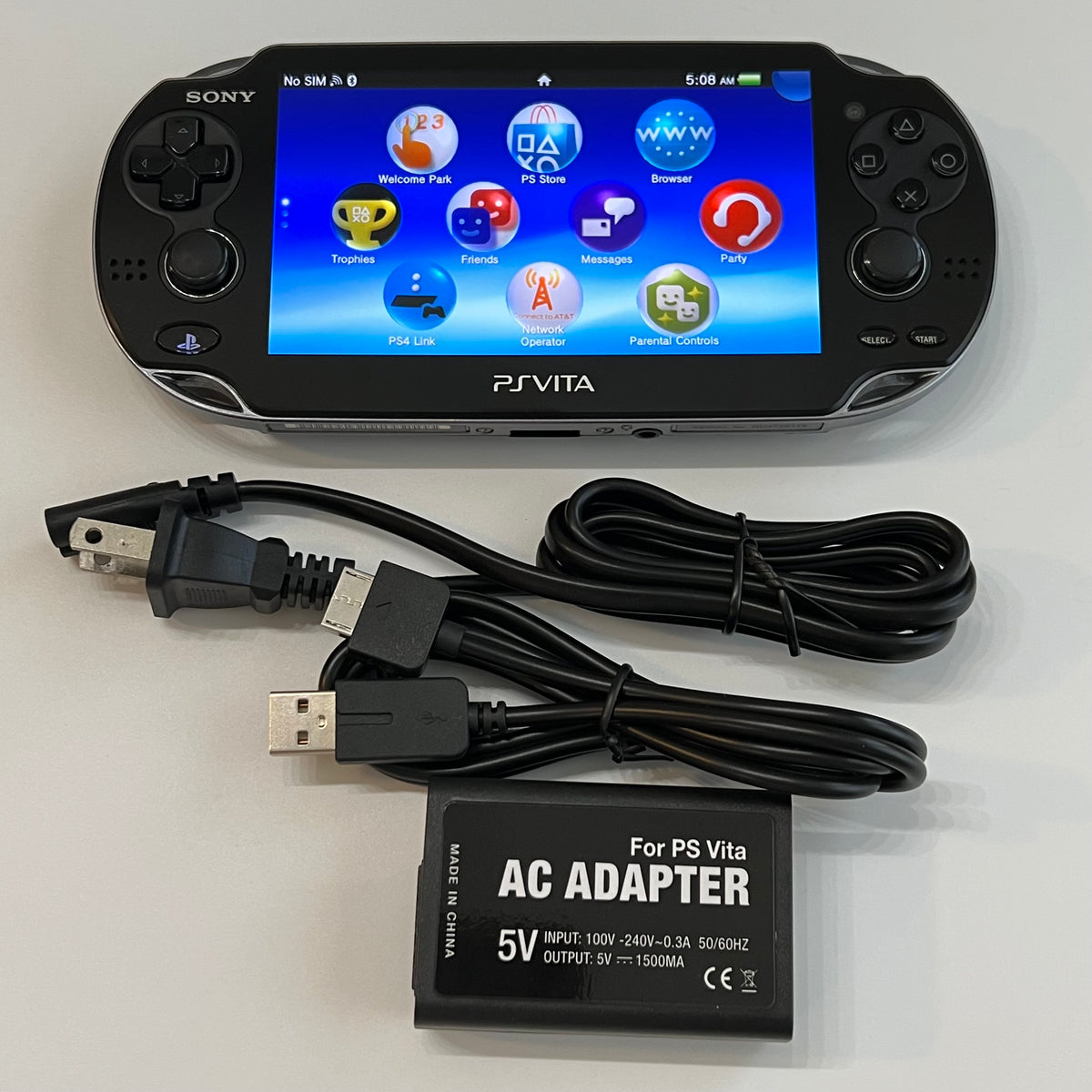 Black Sony PS Vita 1101 System (Vita 1000 series) Excellent Condition