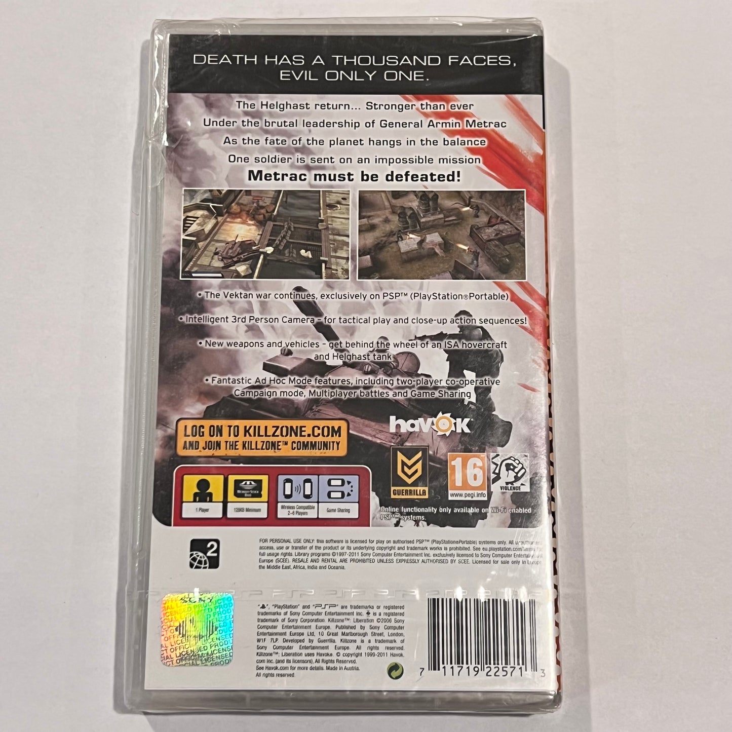 NEW Killzone Liberation (Sony PSP, 2011) Cracked Case