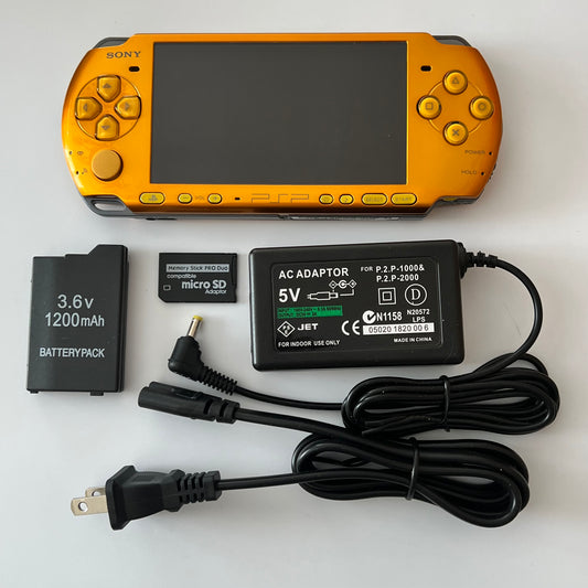 Yellow Gold Sony PSP 3000 Bundle (New Shell)