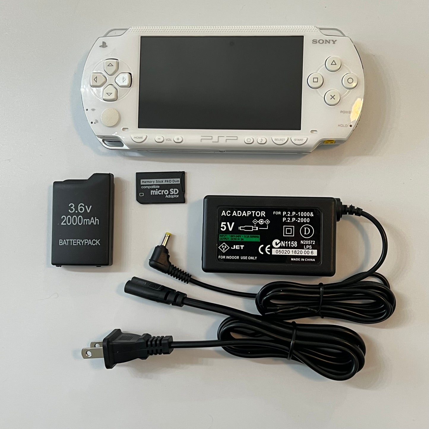 White Sony PSP 1000 Bundle (IPS screen)