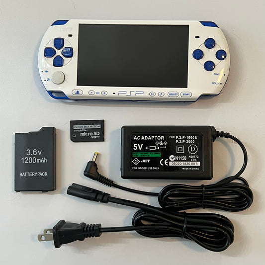 White / Blue Sony PSP 3000 Bundle