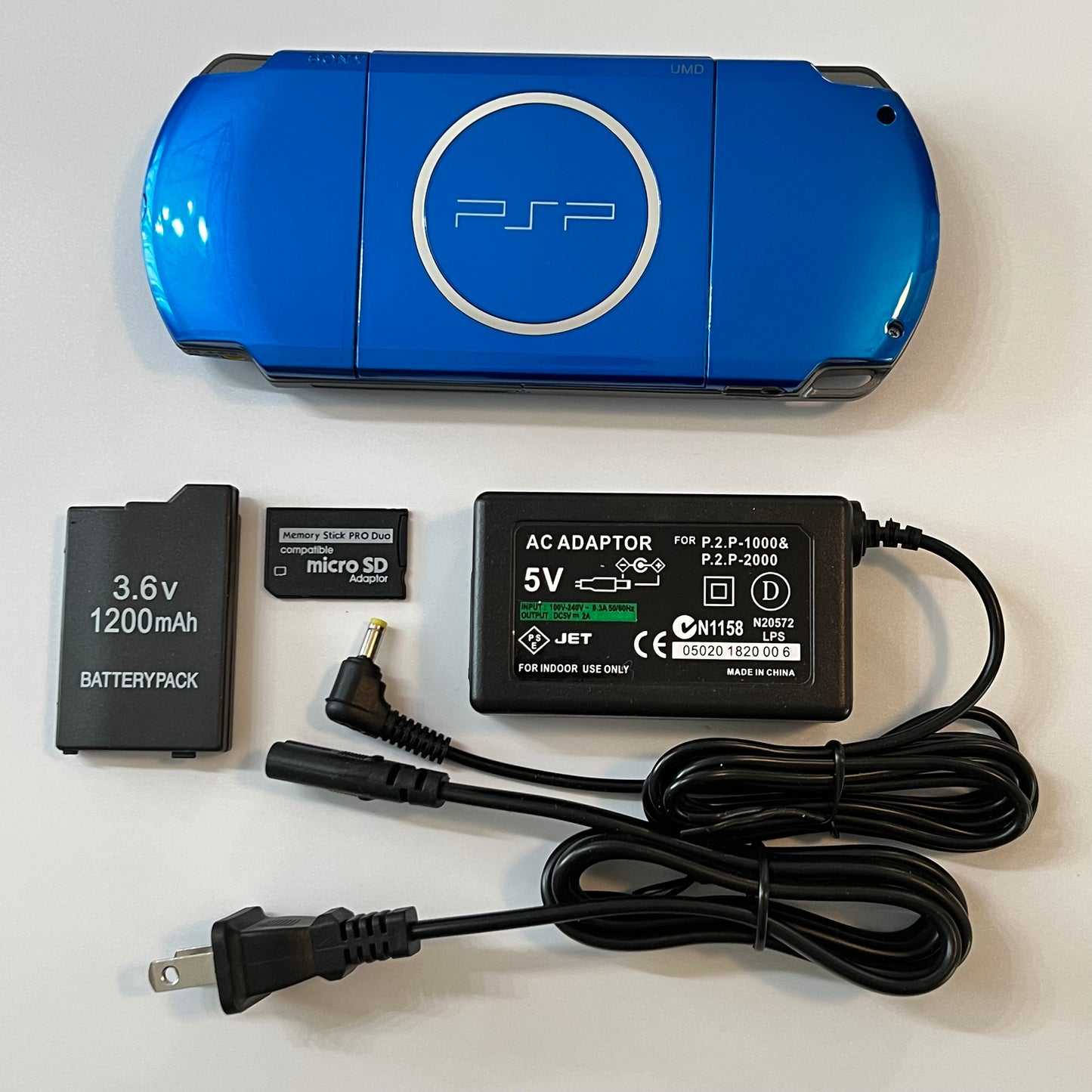 Vibrant Blue Sony PSP 3000 Bundle (New Shell)