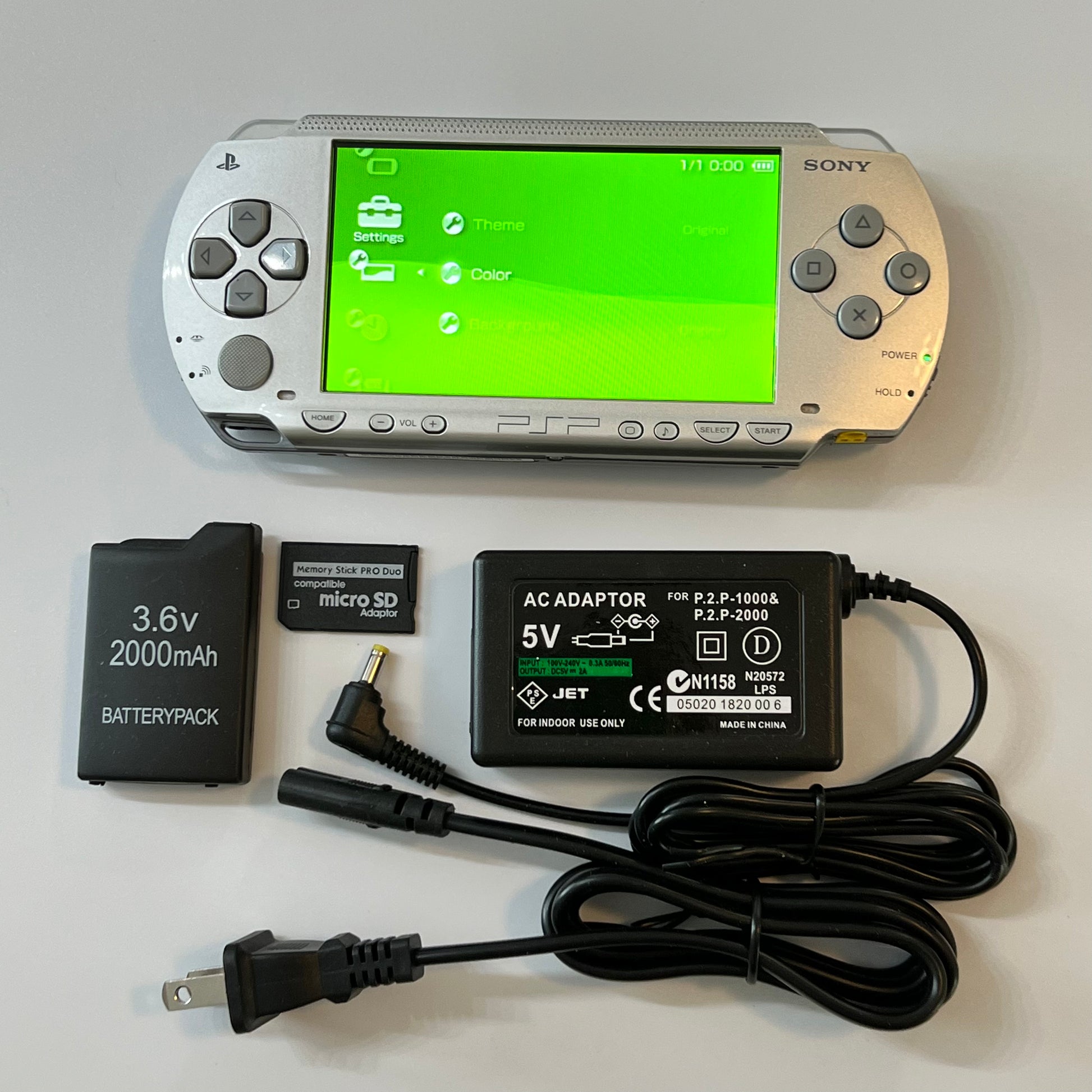 Silver Sony PSP 1000 Bundle (IPS screen) – Everything PSP