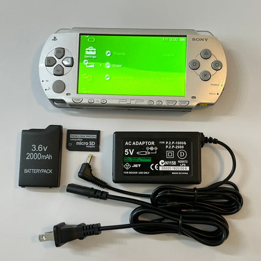 Silver Sony PSP 1000 Bundle (IPS screen)