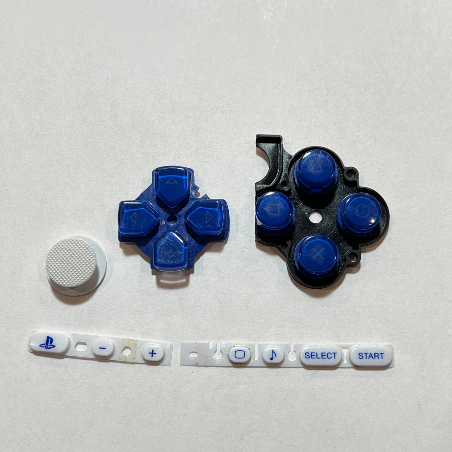 White / Blue OEM Sony PSP 3000 Button Rubber Set