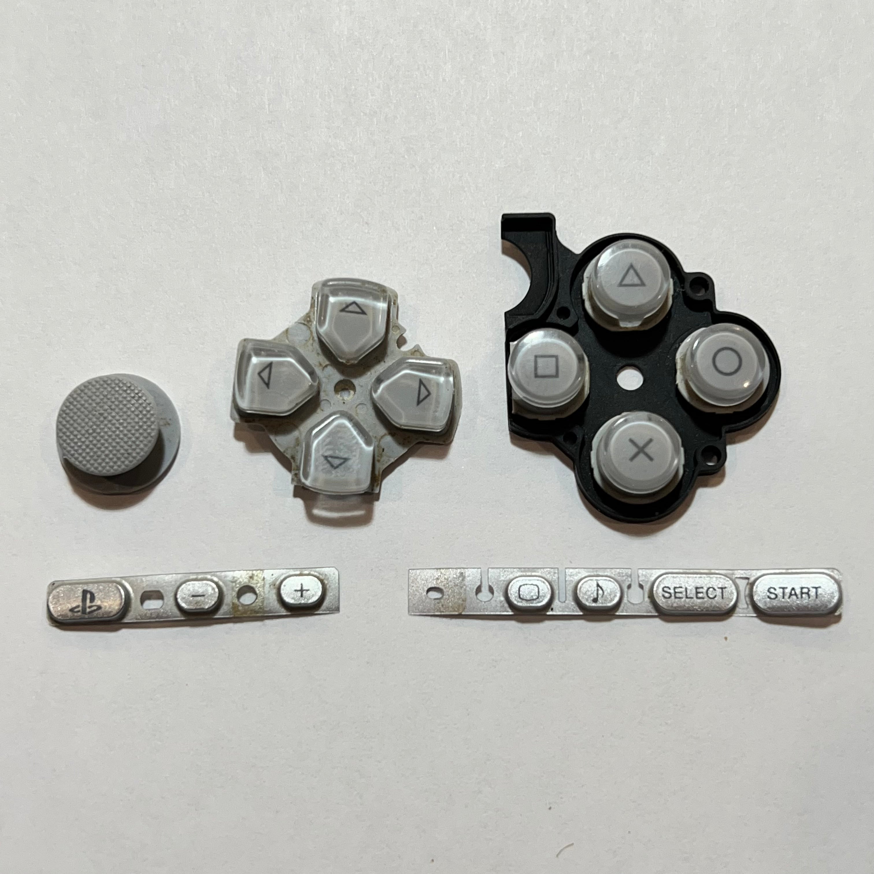 Psp Button Color Silver OEM Sony PSP 3000 Button Rubber Set – Everything PSP