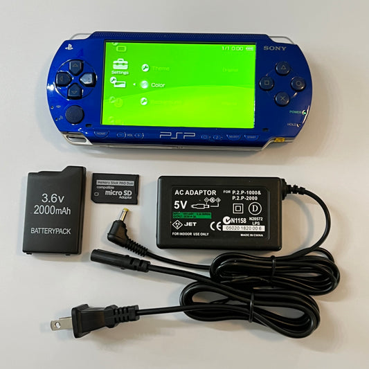 Blue Sony PSP 1000 Bundle (IPS screen)