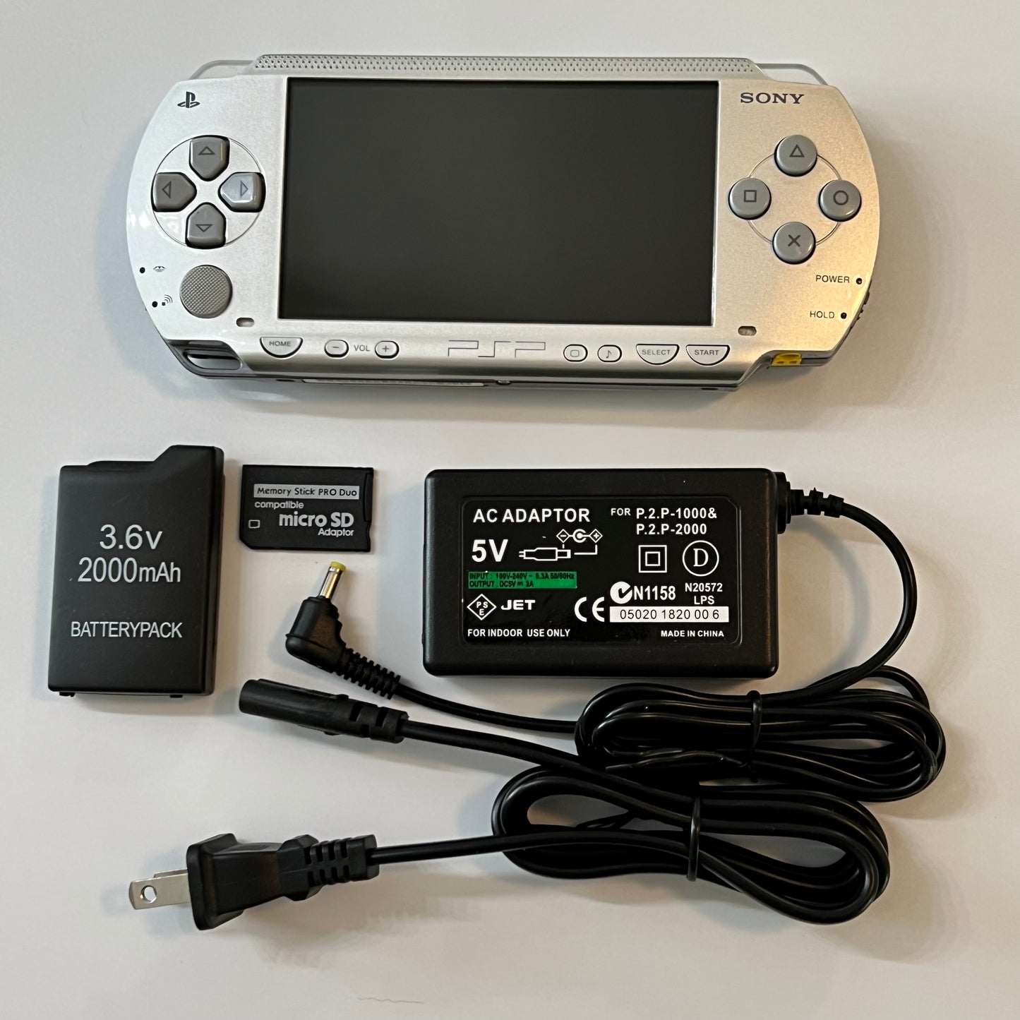 Silver Sony PSP 1000 Bundle (IPS screen)