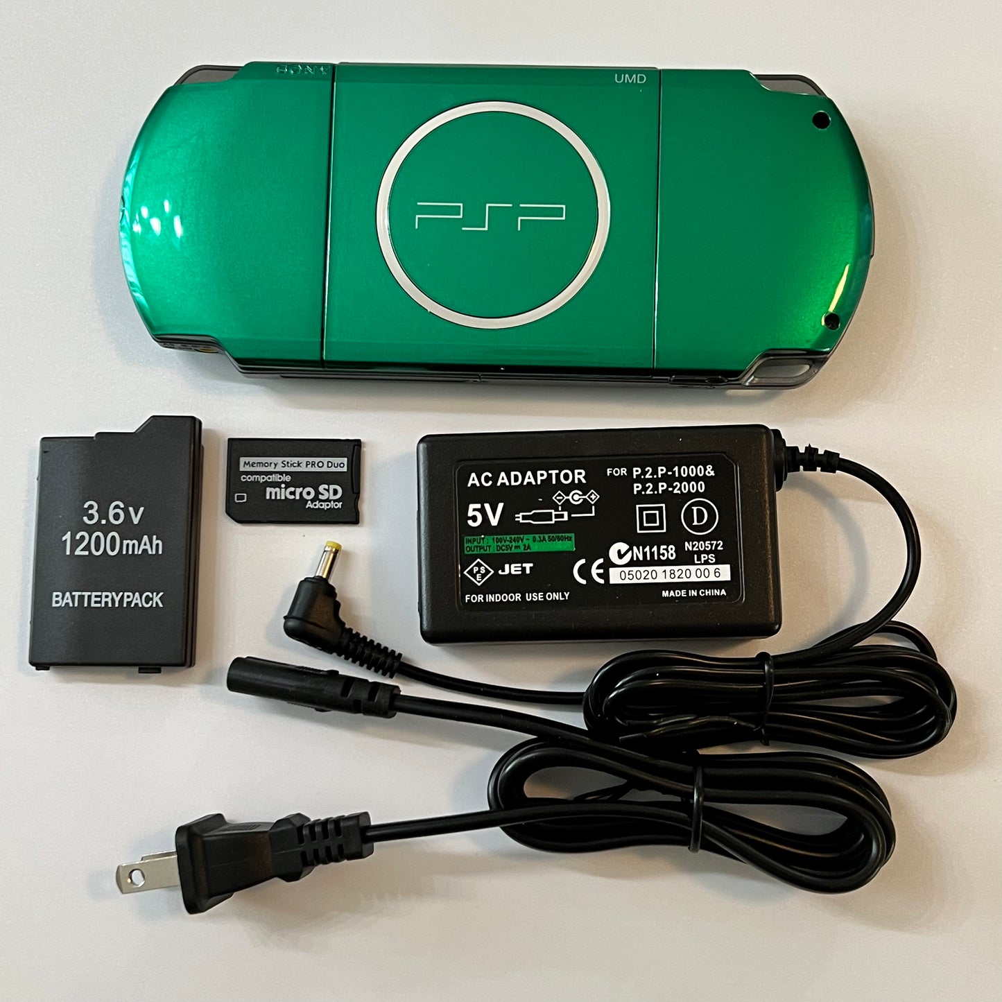 Green Sony PSP 3000 Bundle (New Shell)